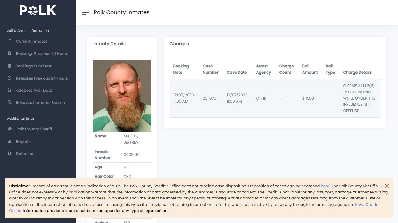 Inmate Details - Polk Inmates